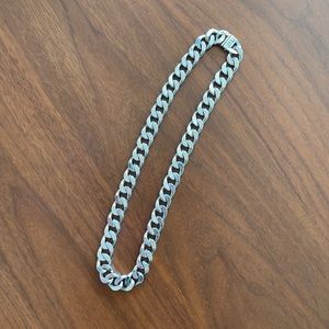 Silver Cuban link necklace Luv AJ